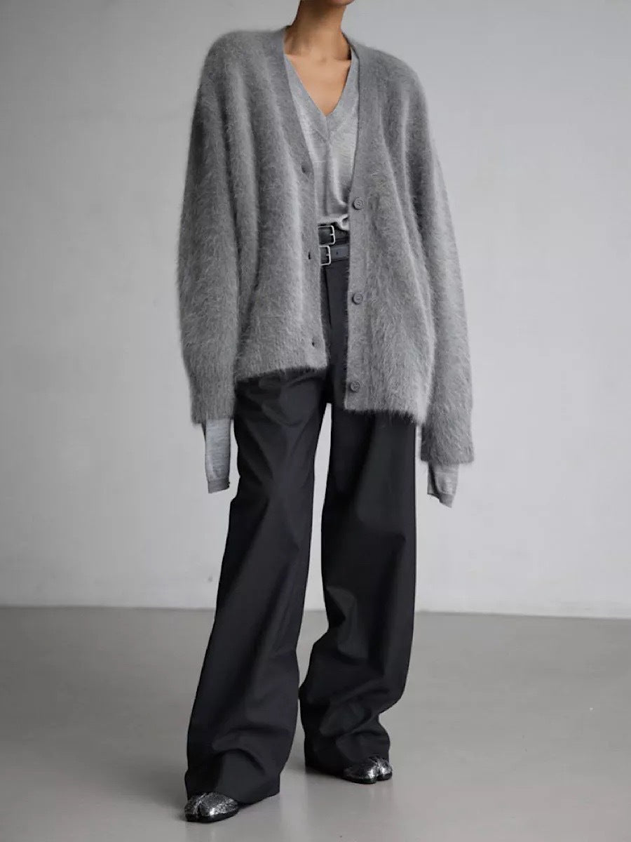 Eleganter, lässiger, flauschiger Cardigan