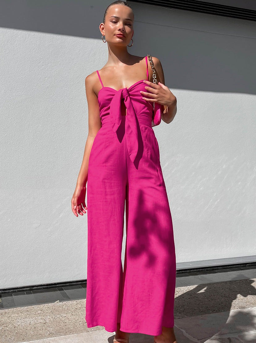 Jumpsuit mit Bändern in verkaufter Farbe