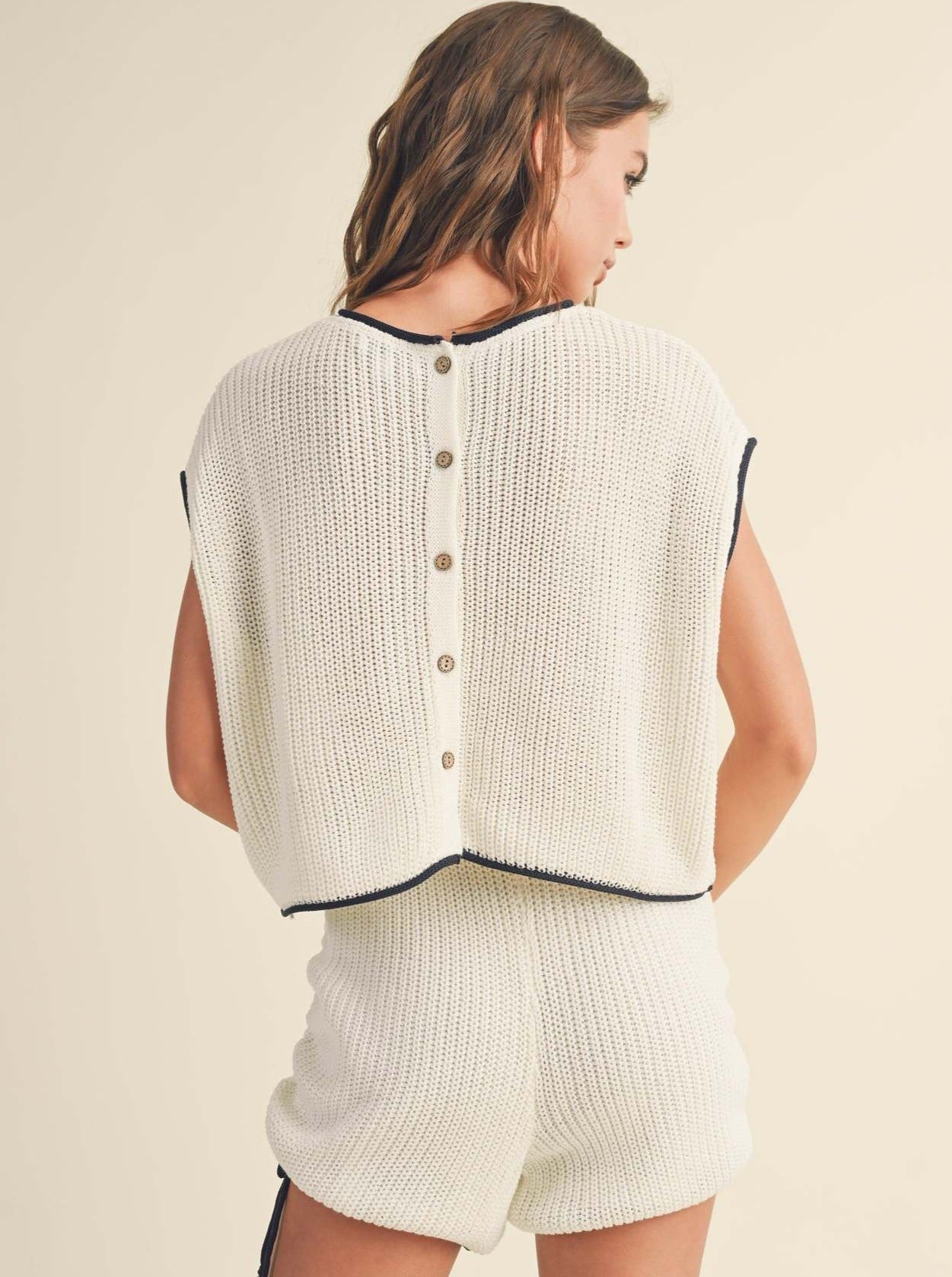 Set aus Hemd und Shorts mit Rundhalsausschnitt