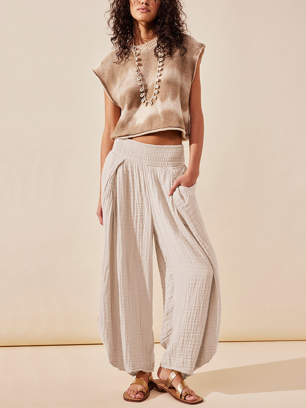 Aprikosen-Freizeithose - Noor