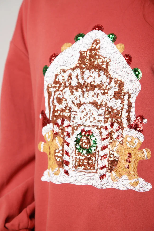 Festlicher Lebkuchenhaus Weihnachtspullover