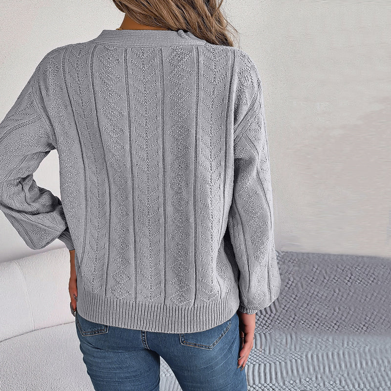Lässiger Zopfstrickpullover