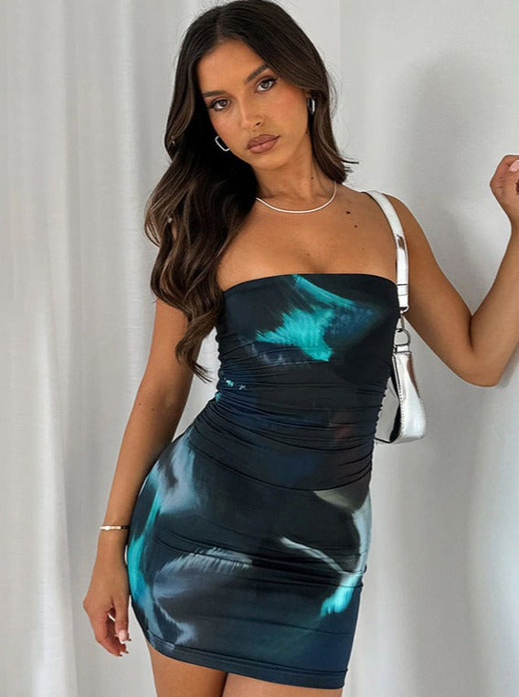 Mini-Tube-Kleid mit abstraktem Print