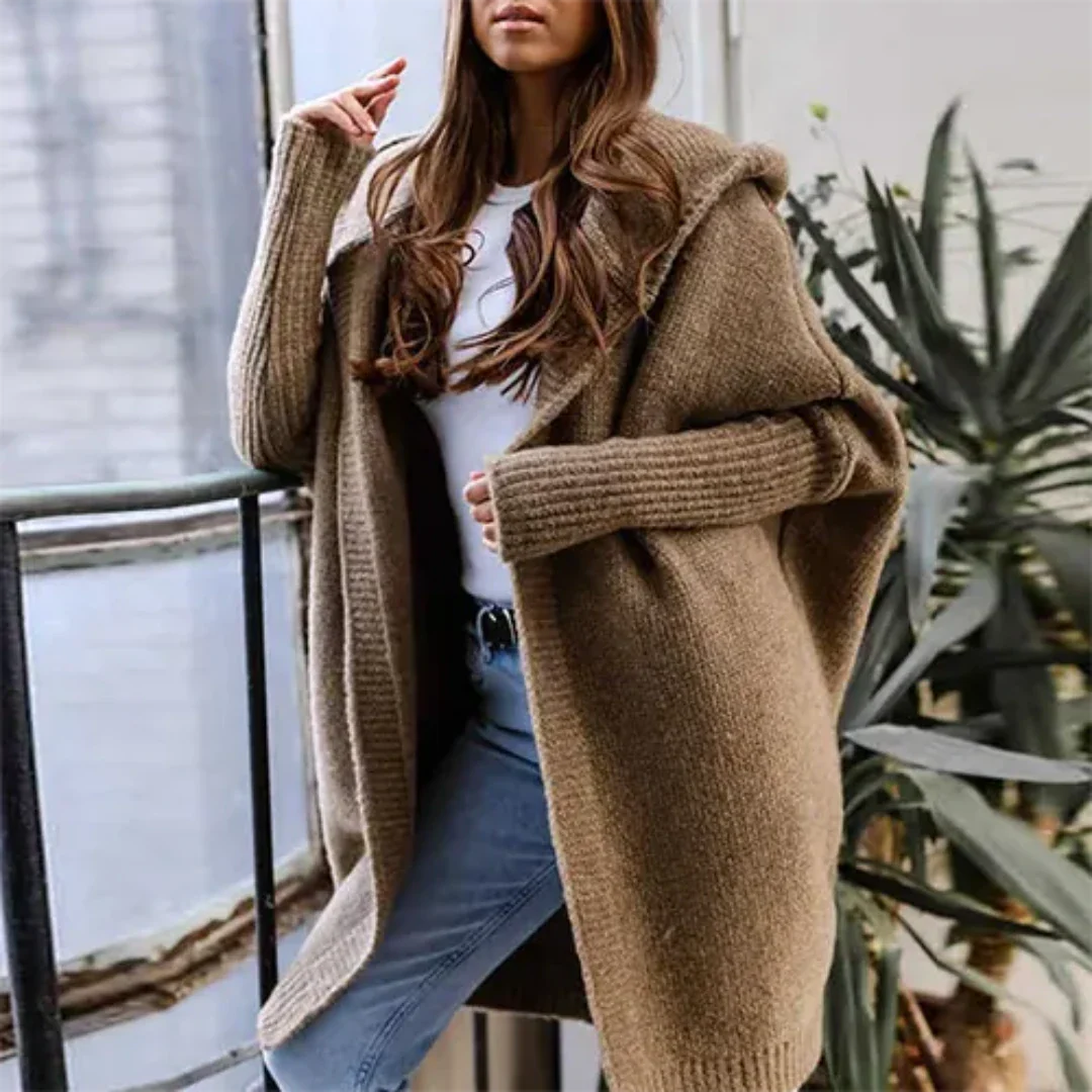 Perlahana | Damen Lange Winter Strickjacke | Warme
