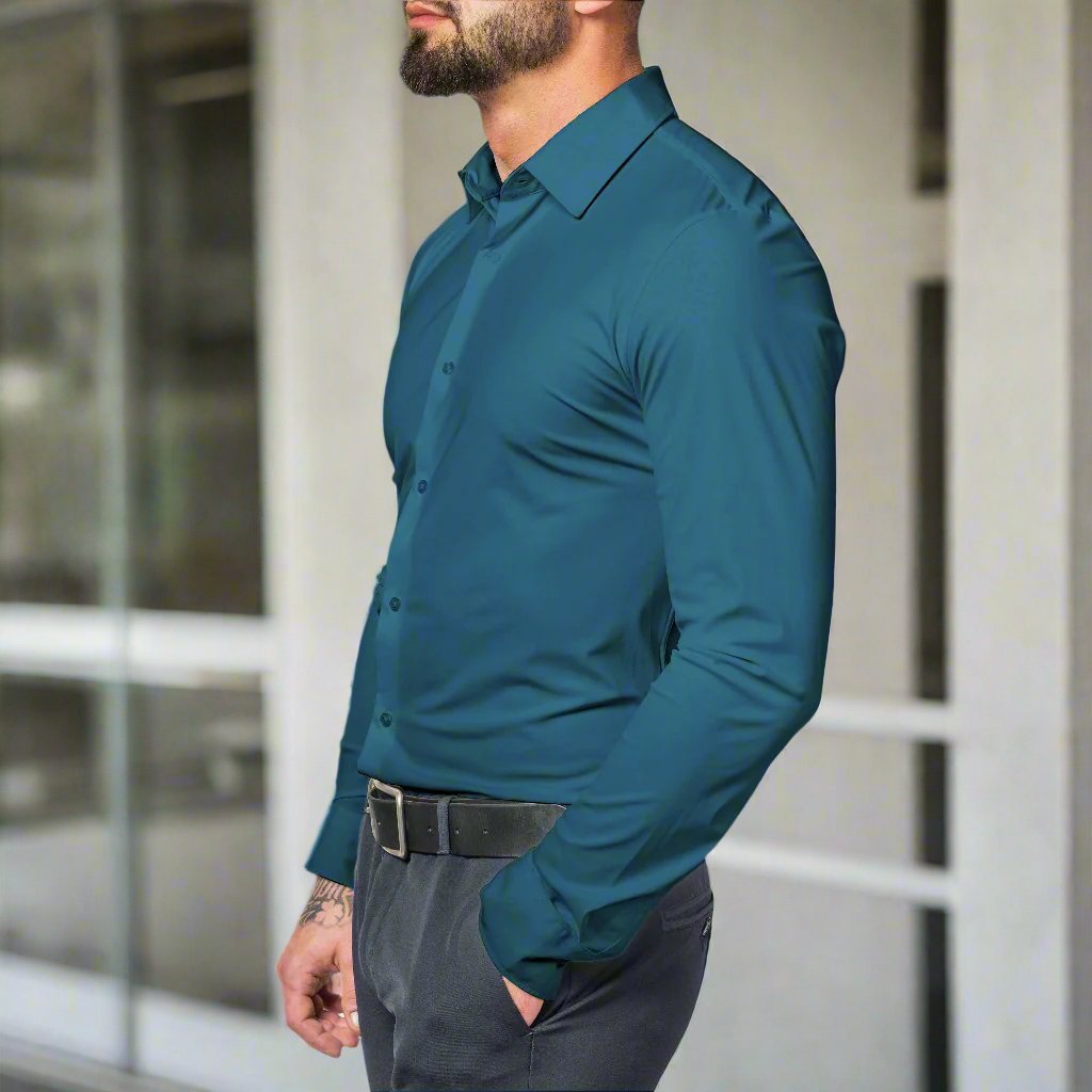 Herren Businesshemd Slim Fit Bügelfrei Baumwolle – Rendano