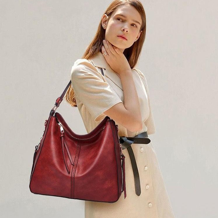 Freya | Elegante Leder-Einkaufstasche mit großem Fassungsvermögen