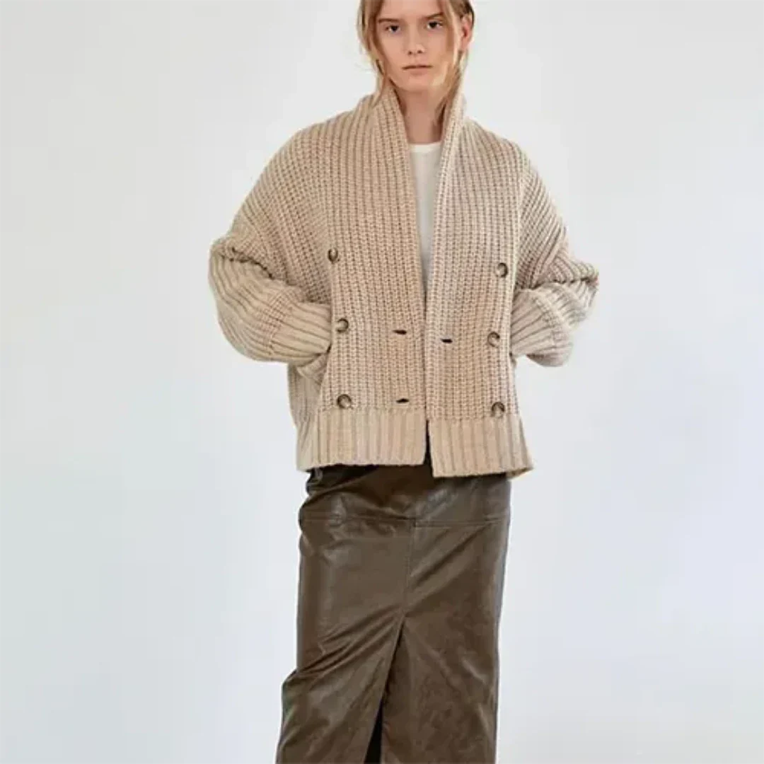 Reveriea | Damen Winter Strickjacke | Warme