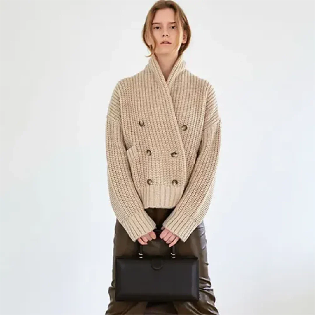 Reveriea | Damen Winter Strickjacke | Warme