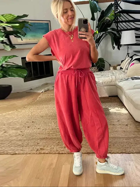 Jade - Gelbgrüner Lässiger Ärmelloser Jumpsuit