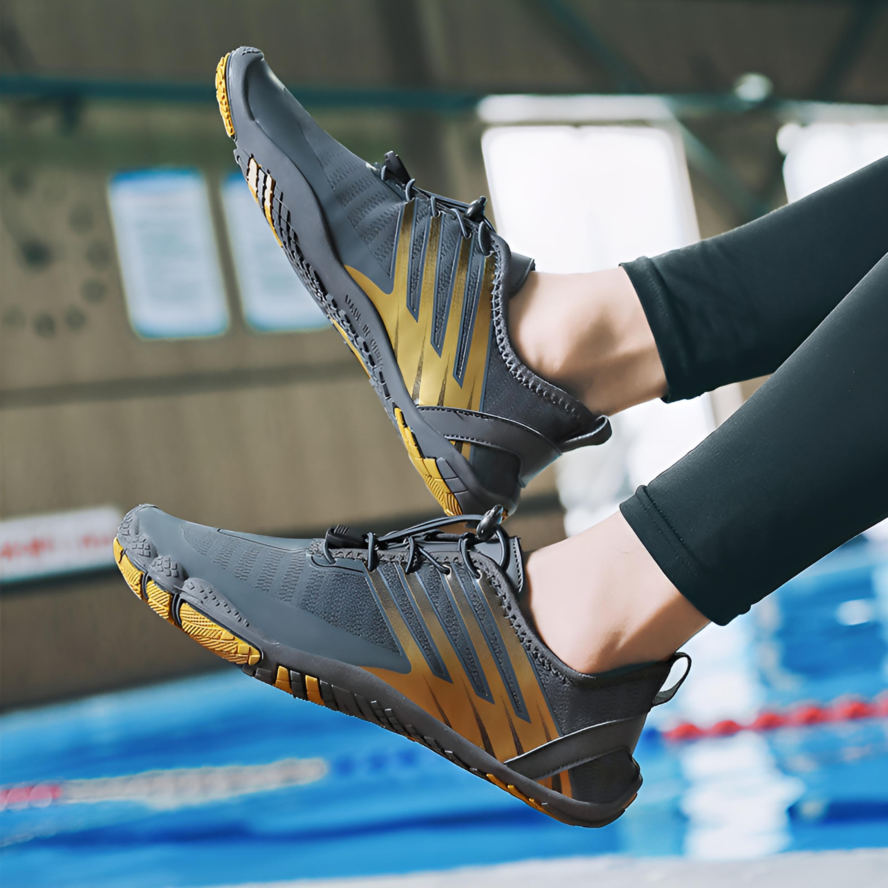 Leo - Grau/Gelbe Herren Barfußschuhe