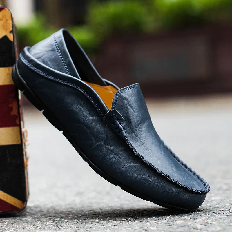 Logan | Leder loafers herren atmungsaktiv und rutschfest