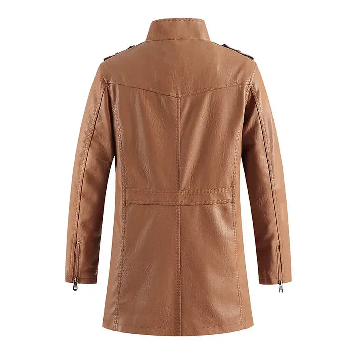 Halblange Herren Lederjacke mit maskulinem Schnitt – Mike