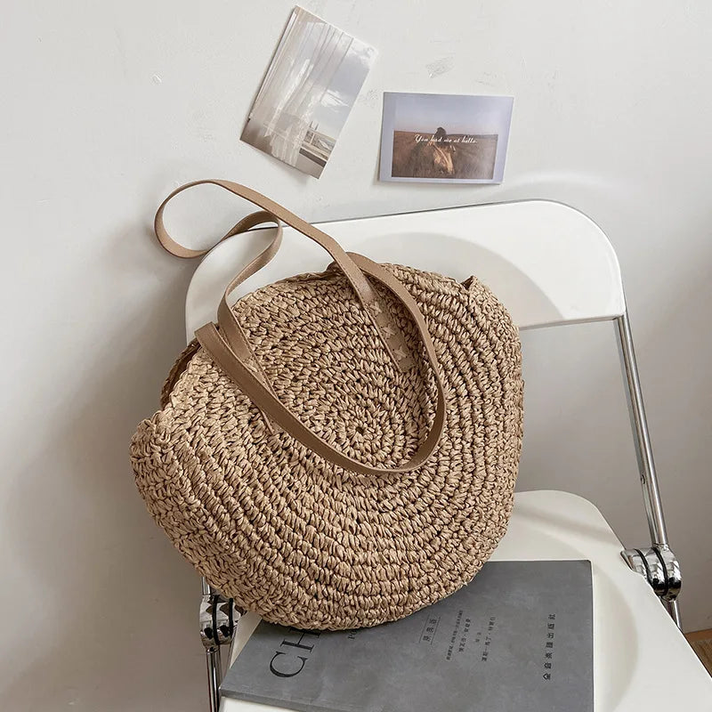 Handgefertigte elegante multifunktionale Strohhandtasche