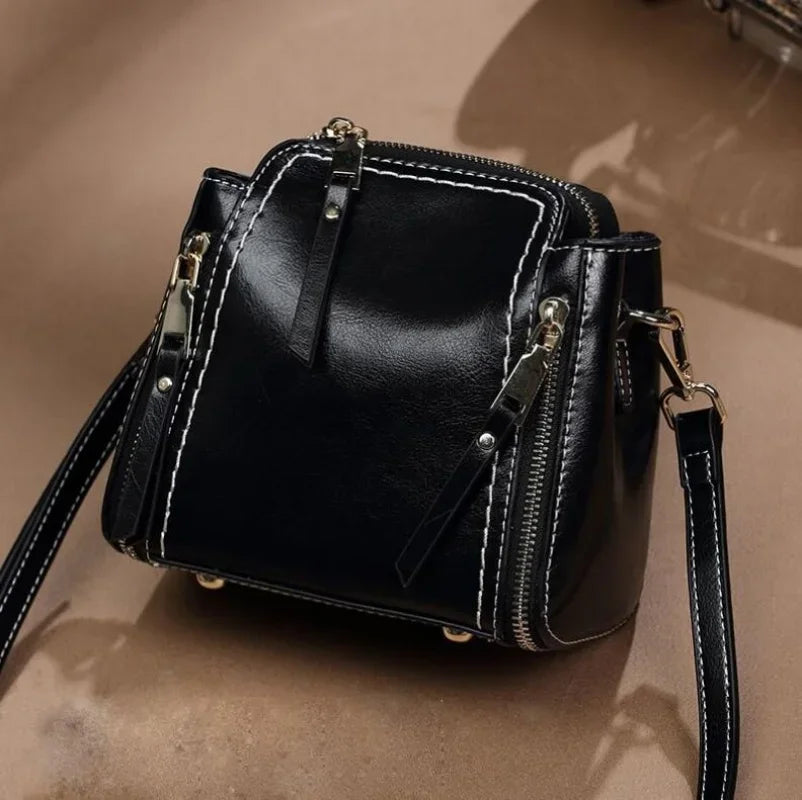 Hertha™ | Vintage Leder Frauen kompakte Umhängetasche