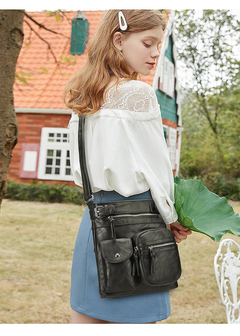 Aria™ – Umhängetasche aus weichem Leder mit mehreren Taschen