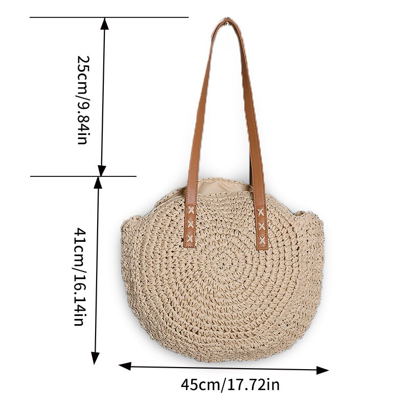 Handgefertigte elegante multifunktionale Strohhandtasche