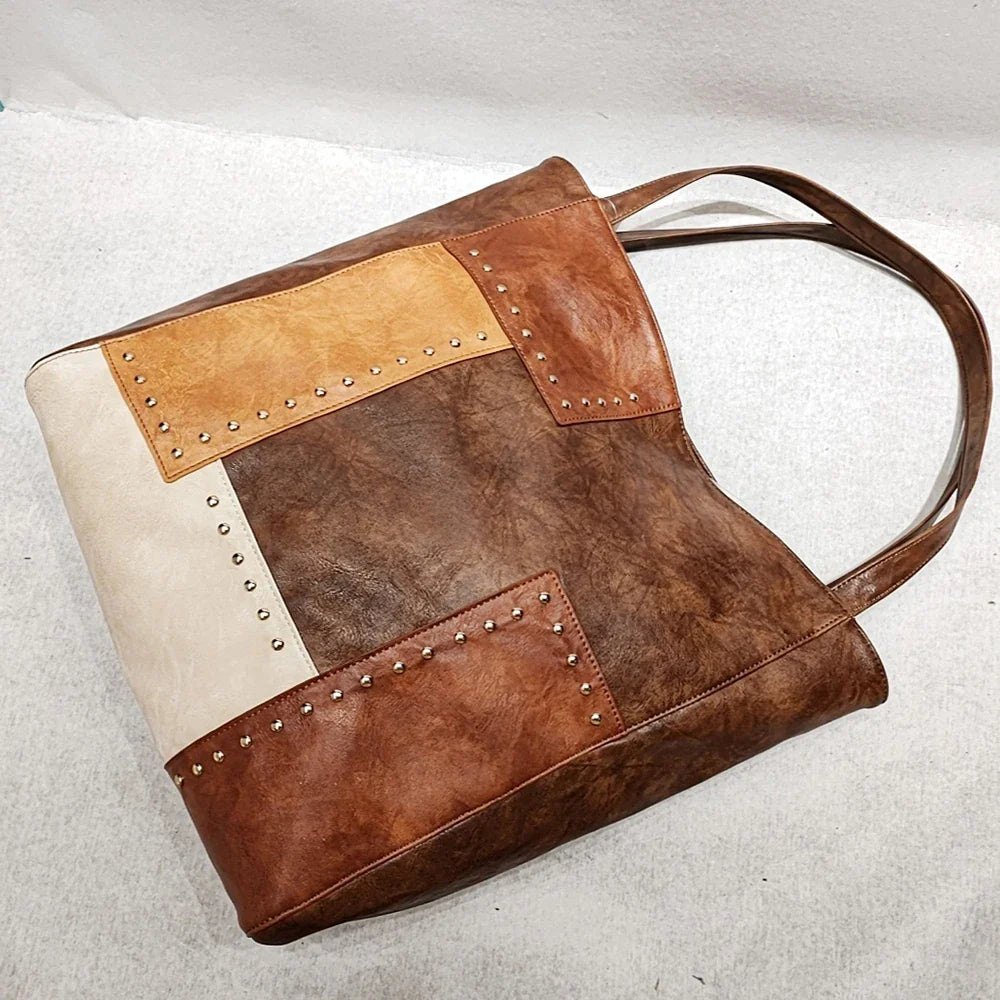 Inga™ | Vintage Patchwork-Tasche aus Leder