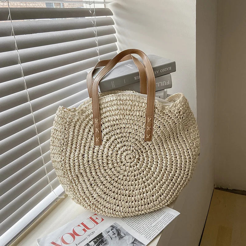 Handgefertigte elegante multifunktionale Strohhandtasche