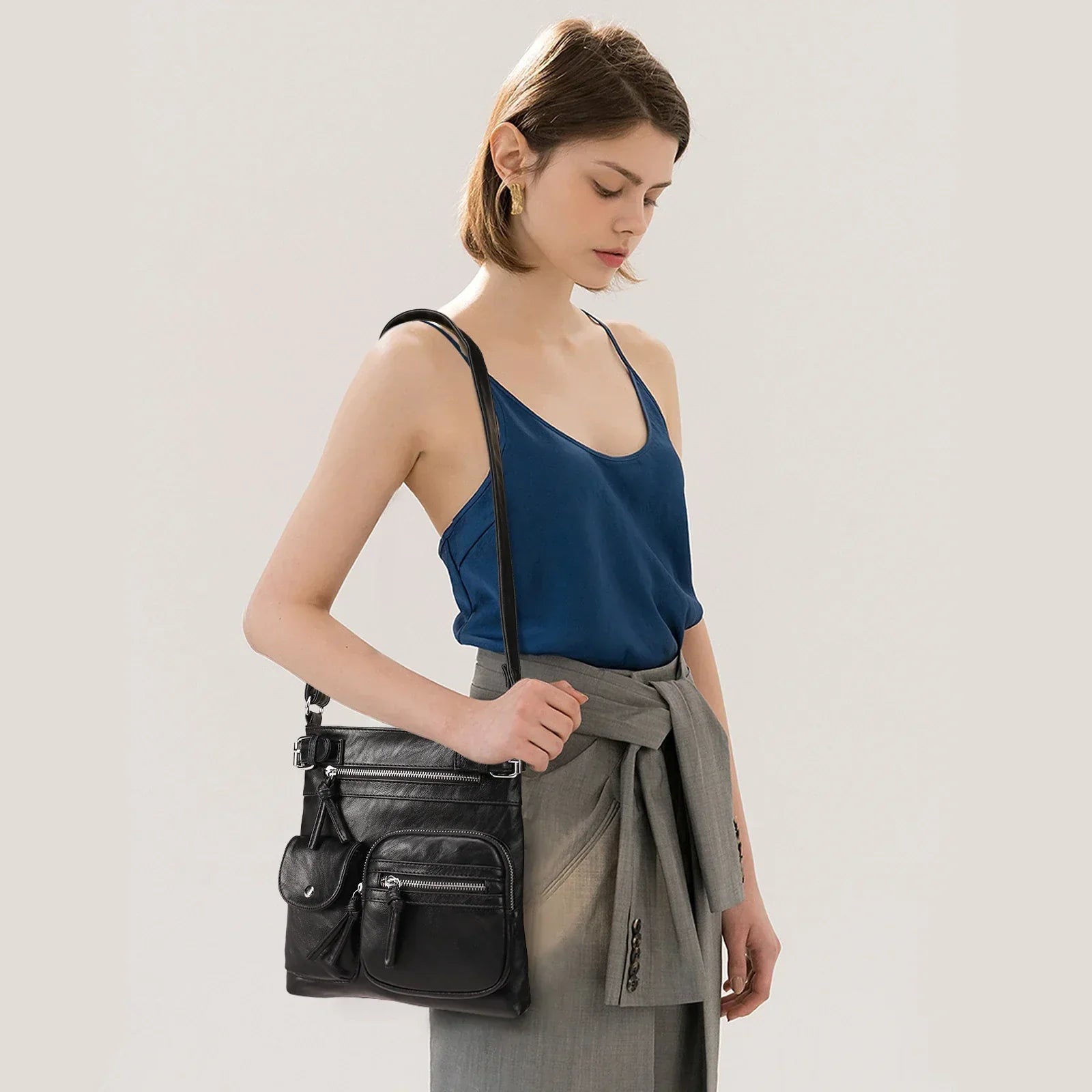 Aria™ – Umhängetasche aus weichem Leder mit mehreren Taschen
