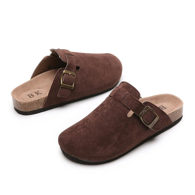 Bella | Retro damen-pantoletten mit schnalle
