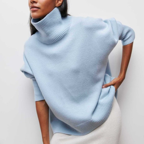 Lila Jade | Frauen Solid Color Pullover Casual Rollkragenpullover gestrickt Pullover