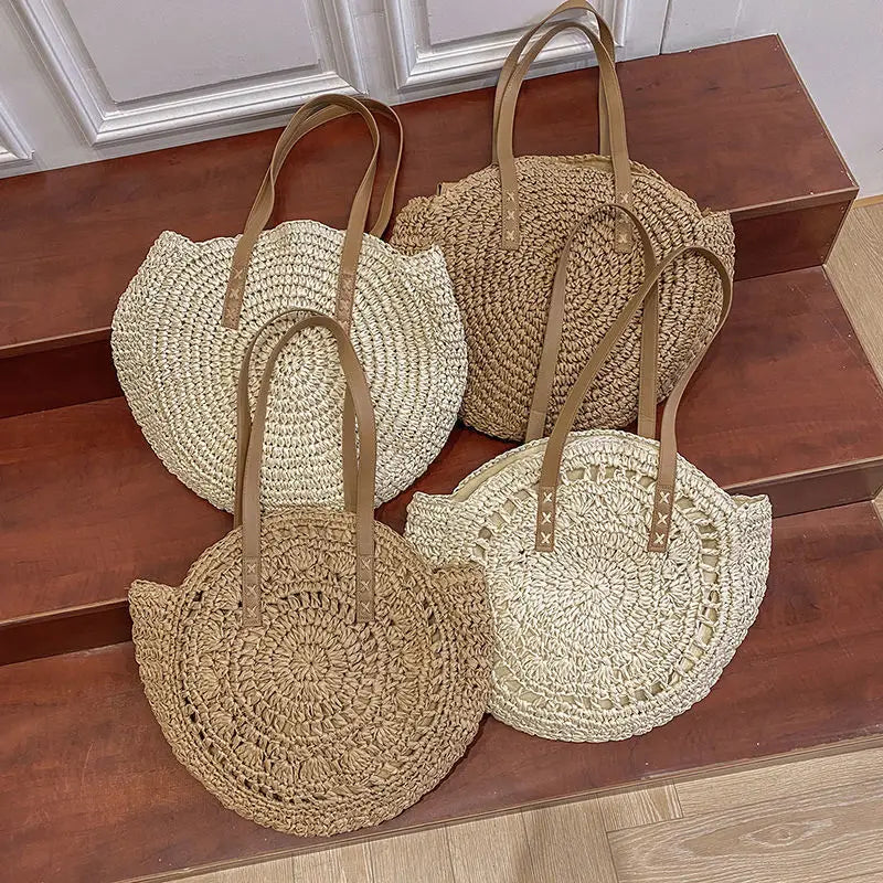 Handgefertigte elegante multifunktionale Strohhandtasche