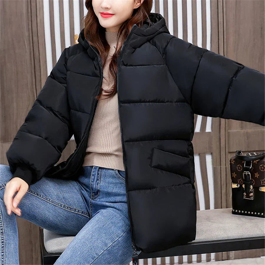 Wattierter Baumwollparka mit Kapuze für Winter – Emily