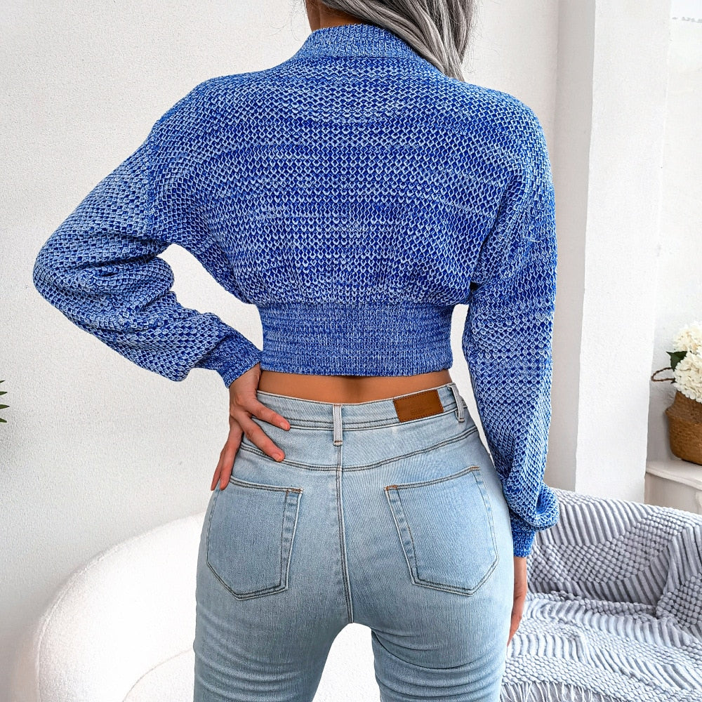 Langärmliges Crop Top für Damen – Mia