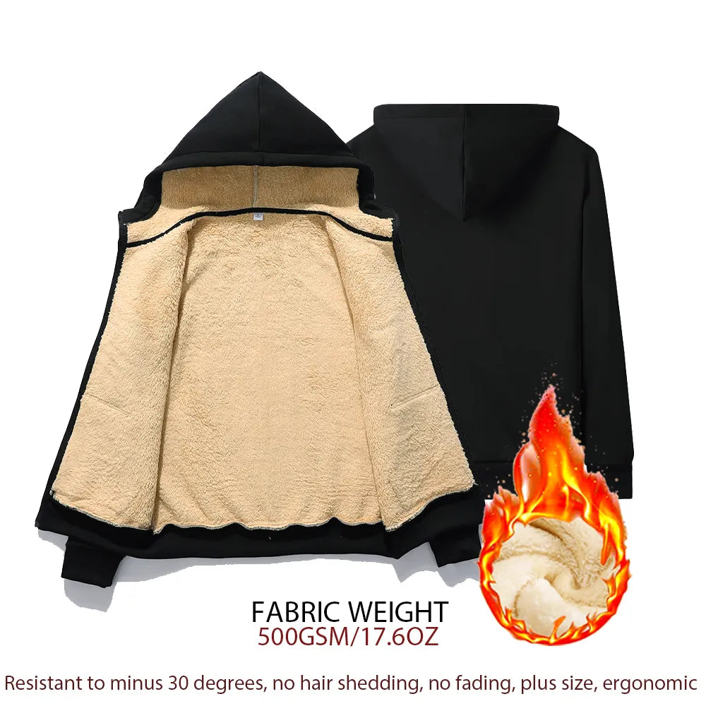 Warme Lamm-Kapuzenjacke für Winter – Elias