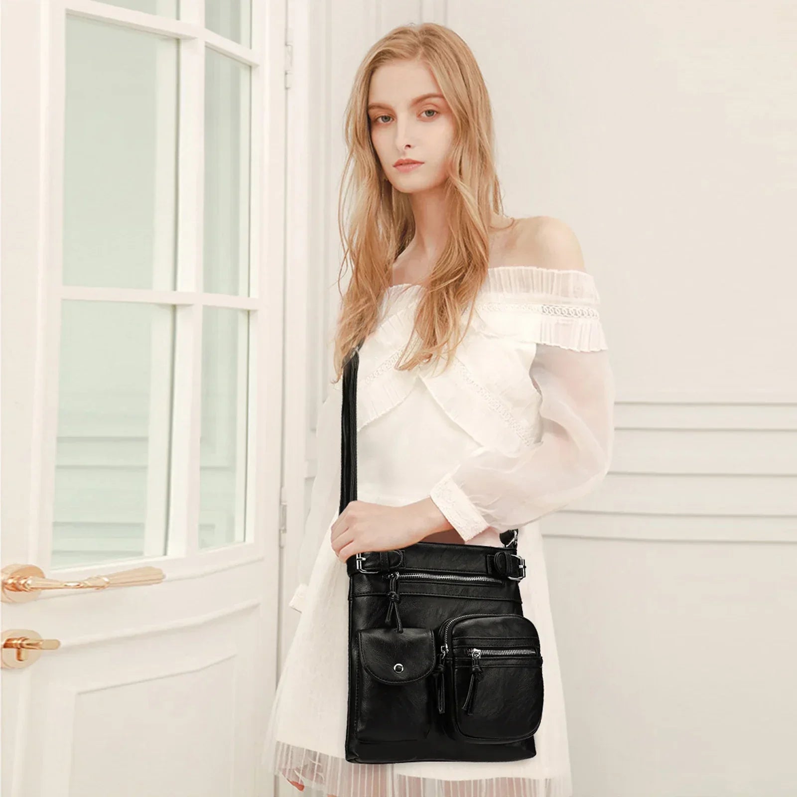 Aria™ – Umhängetasche aus weichem Leder mit mehreren Taschen