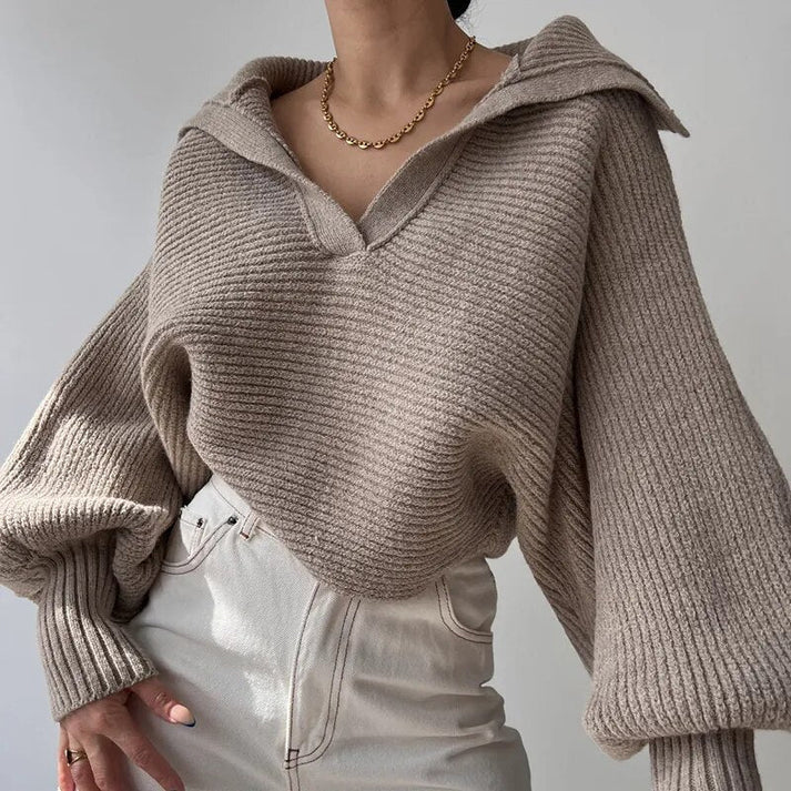 Oversize Gemütlicher Strickpullover für Damen