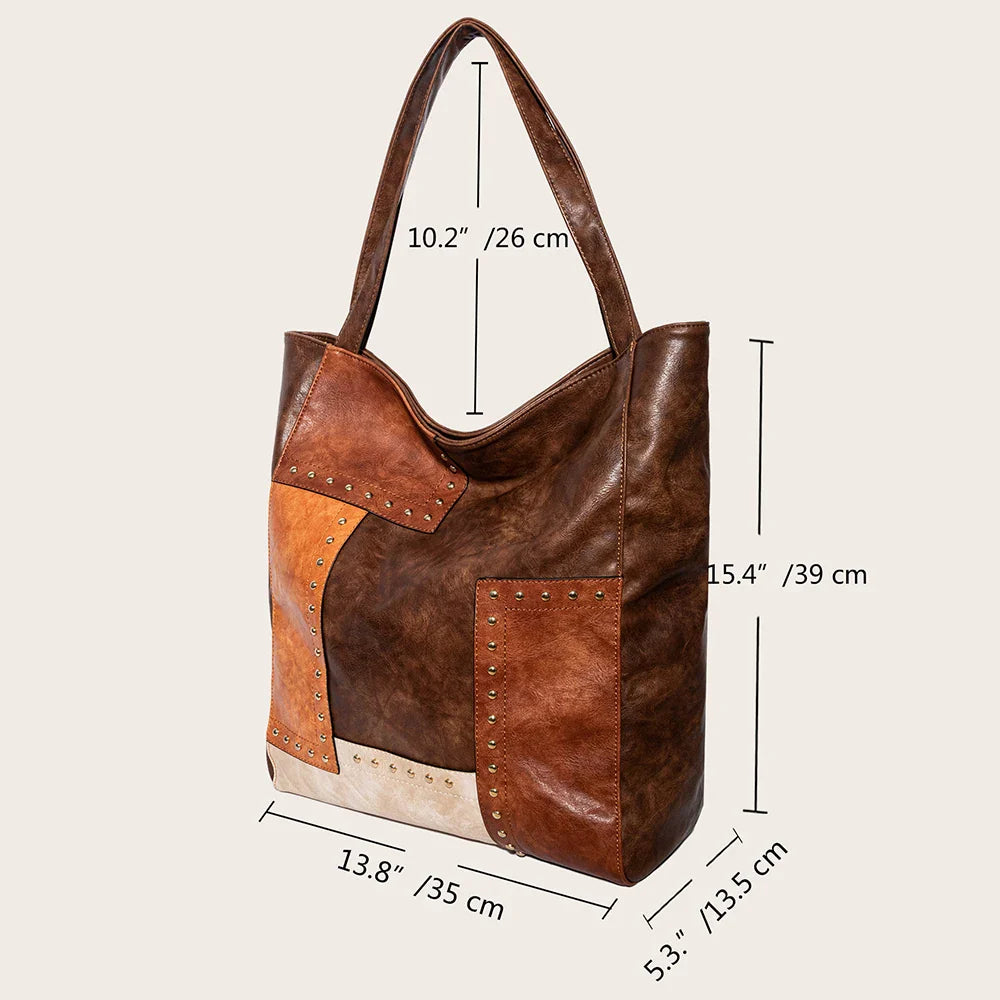 Inga™ | Vintage Patchwork-Tasche aus Leder