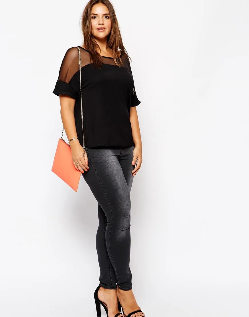 Damen-Mesh-T-Shirt in Übergröße für sommerlichen Komfort – Lara