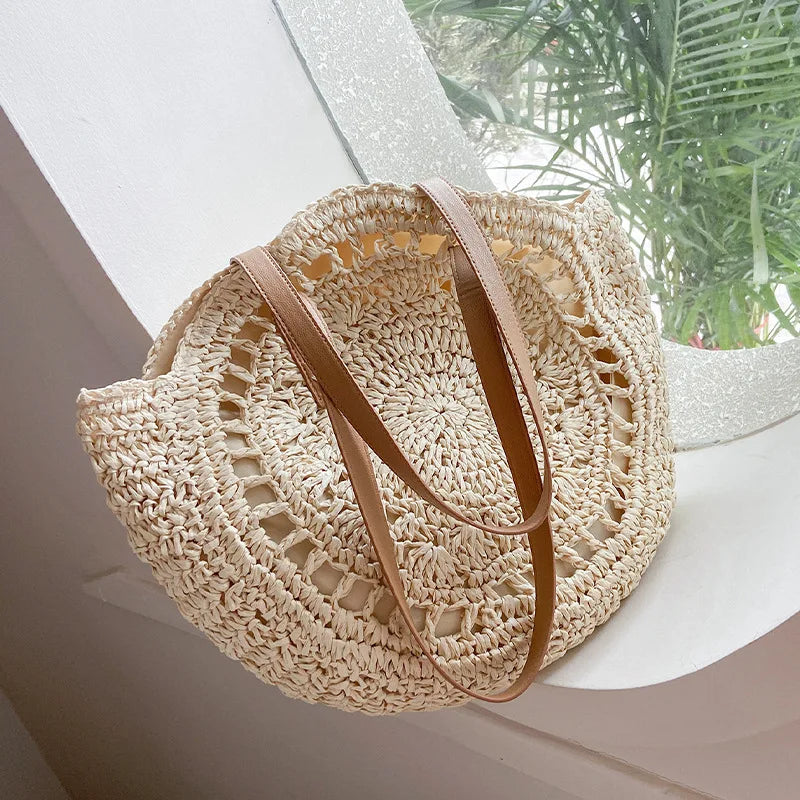 Handgefertigte elegante multifunktionale Strohhandtasche