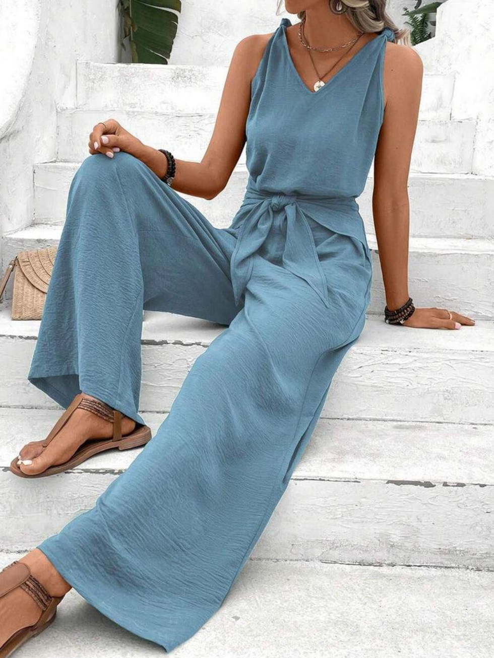 Emmalyn - Blauer eleganter Jumpsuit
