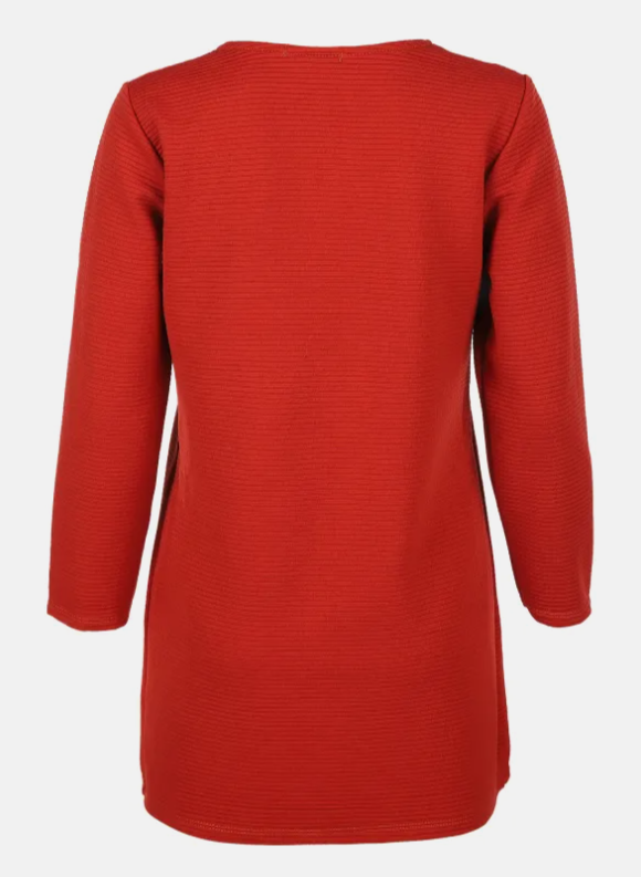 Feurige Rote Strickjacke ohne Verschluss