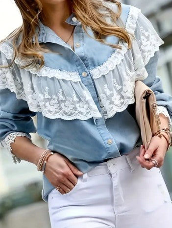 Elegante Jeansbluse für Damen