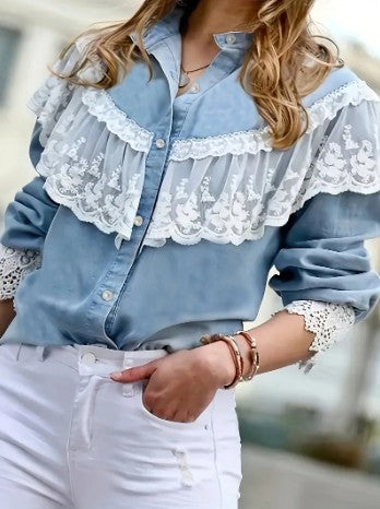 Elegante Jeansbluse für Damen