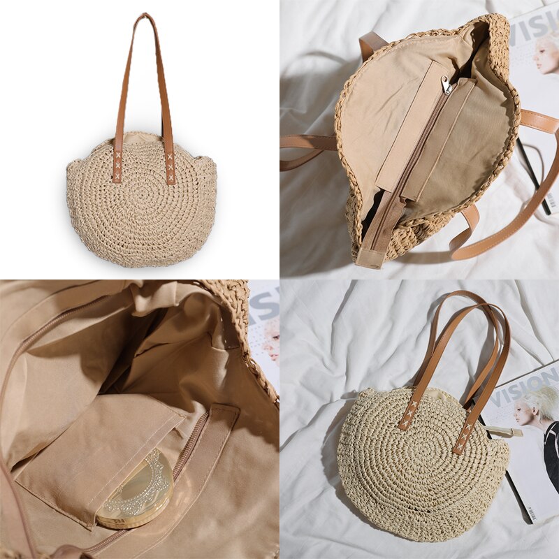 Handgefertigte elegante multifunktionale Strohhandtasche