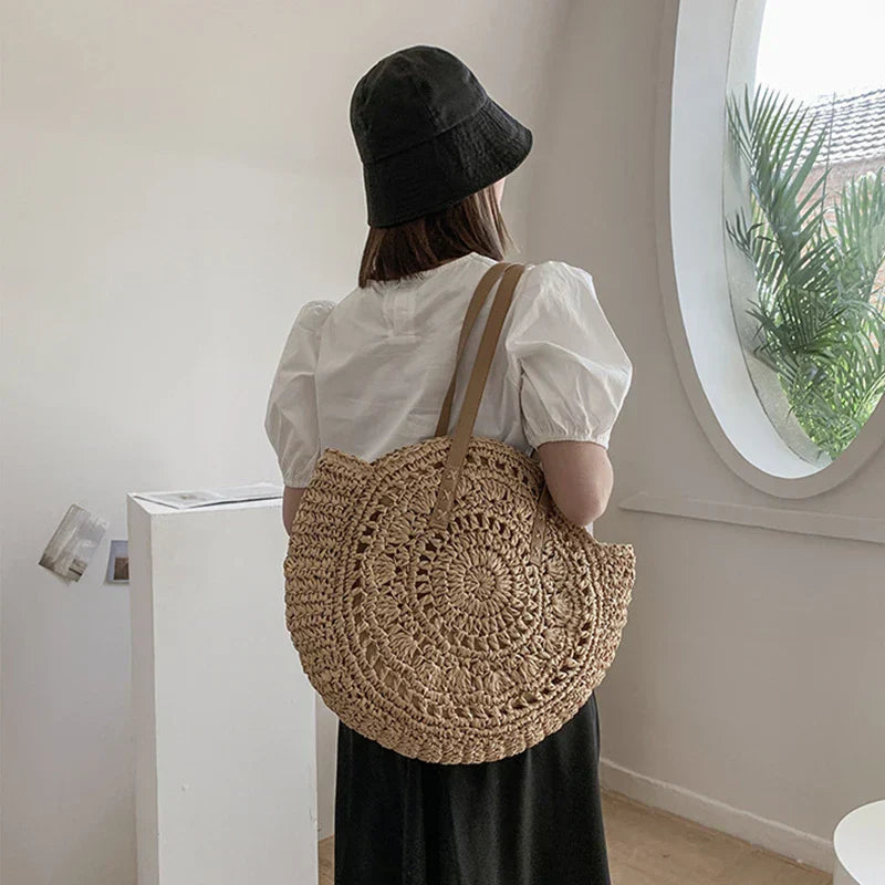 Handgefertigte elegante multifunktionale Strohhandtasche