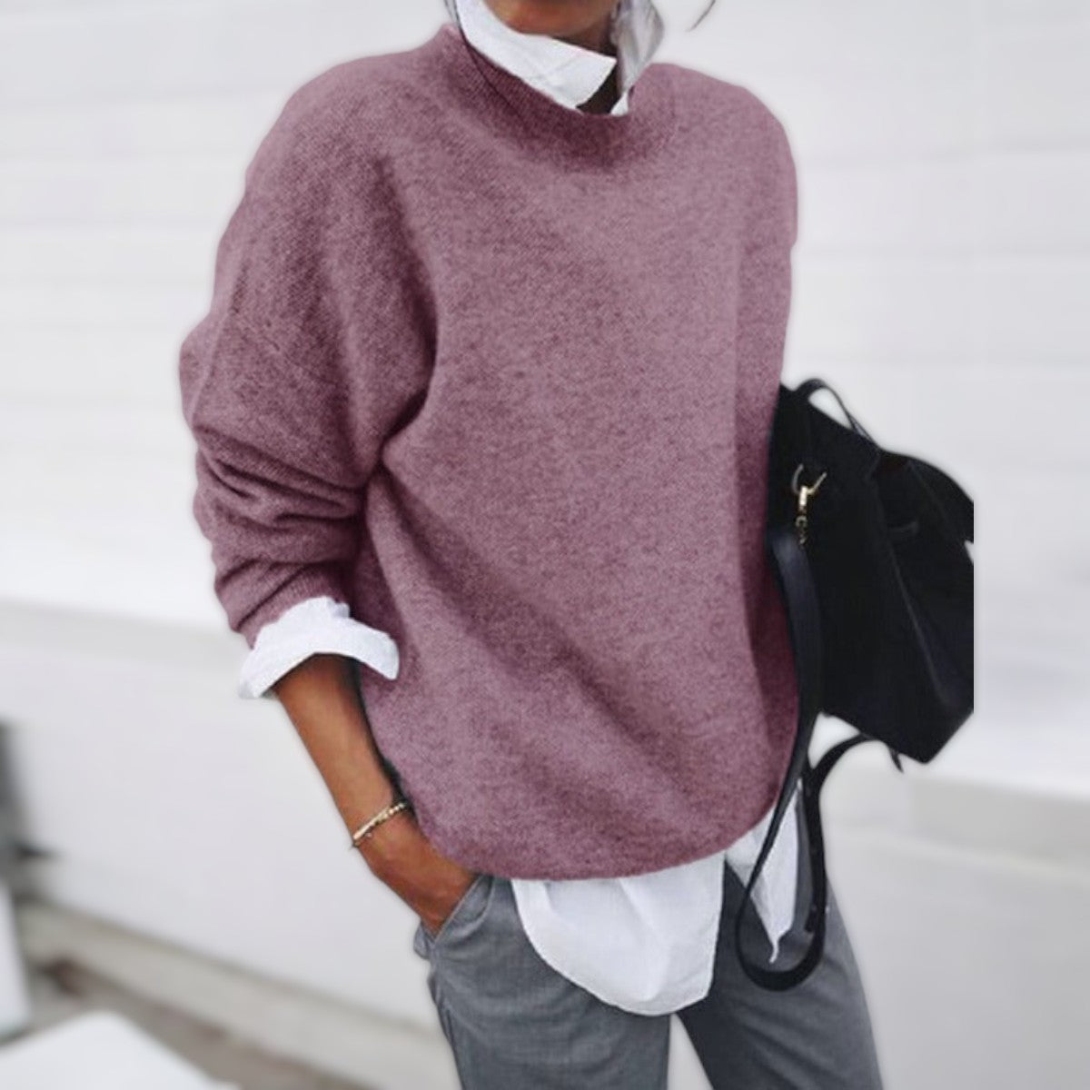 Lässiger bequemer Pullover aus lockerem Strick