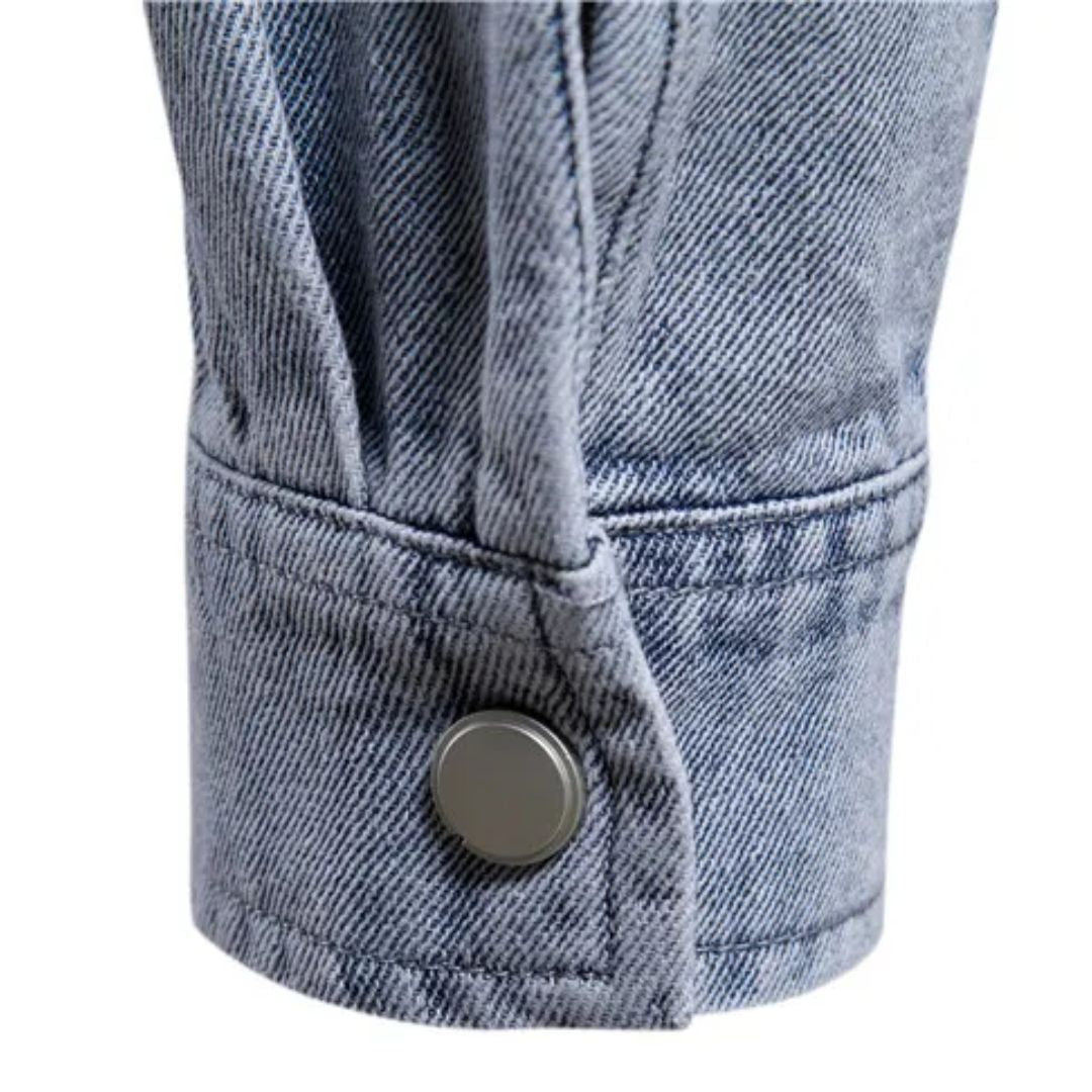 Lässiges Denim-Trachtenhemd in Hellblau – Lukas