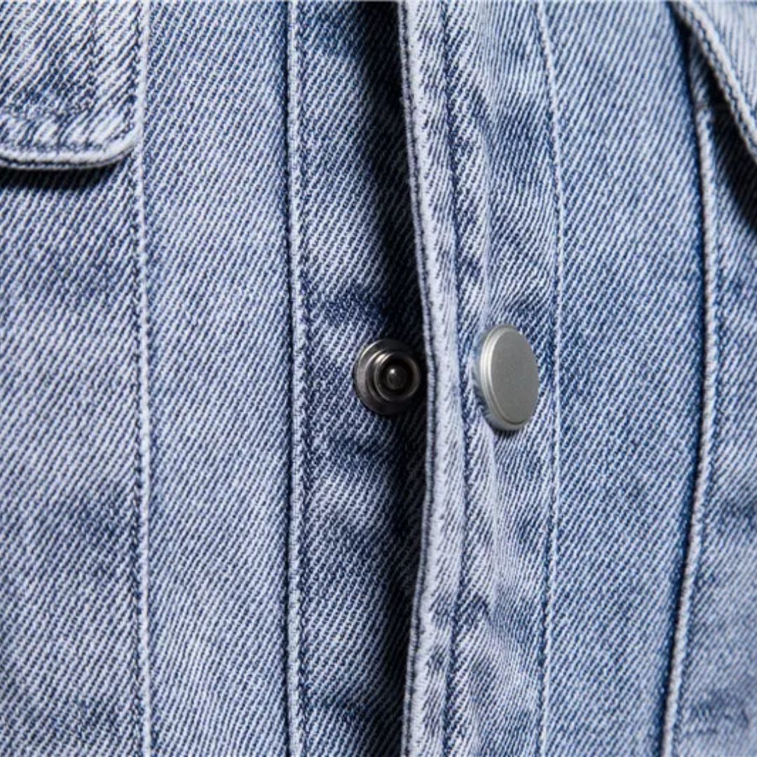 Lässiges Denim-Trachtenhemd in Hellblau – Lukas