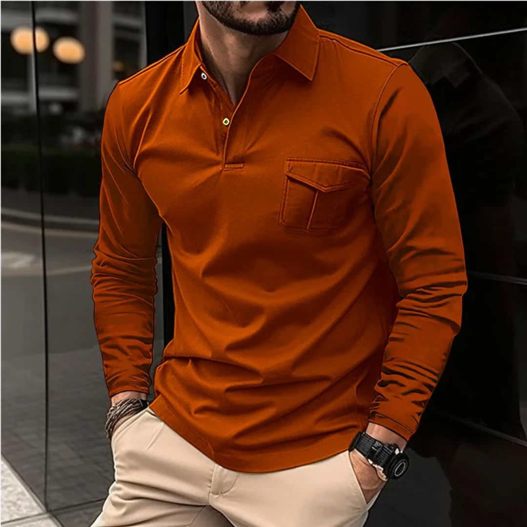 Lässiges Trachten-Poloshirt mit Knopfleiste – Markus