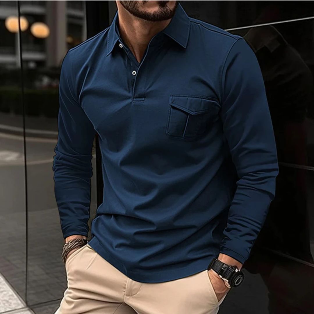 Lässiges Trachten-Poloshirt mit Knopfleiste – Markus
