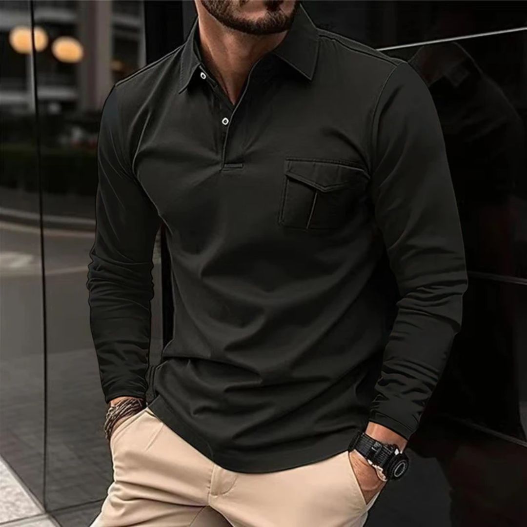 Lässiges Trachten-Poloshirt mit Knopfleiste – Markus