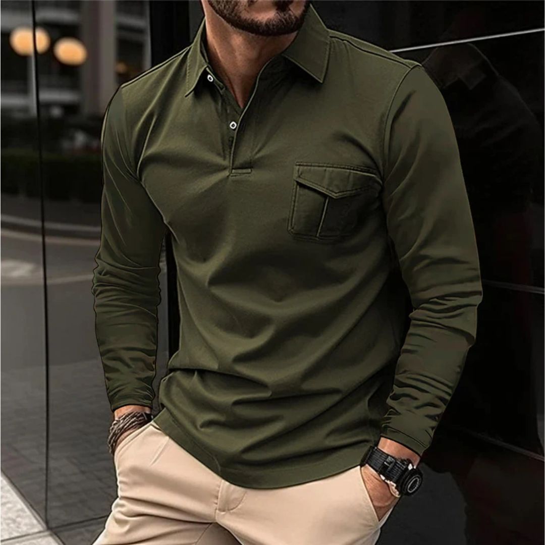 Lässiges Trachten-Poloshirt mit Knopfleiste – Markus