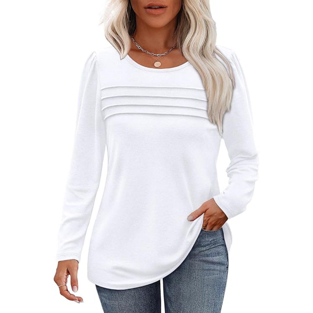 Stylische Langarm Plissee Tunika – Sarah