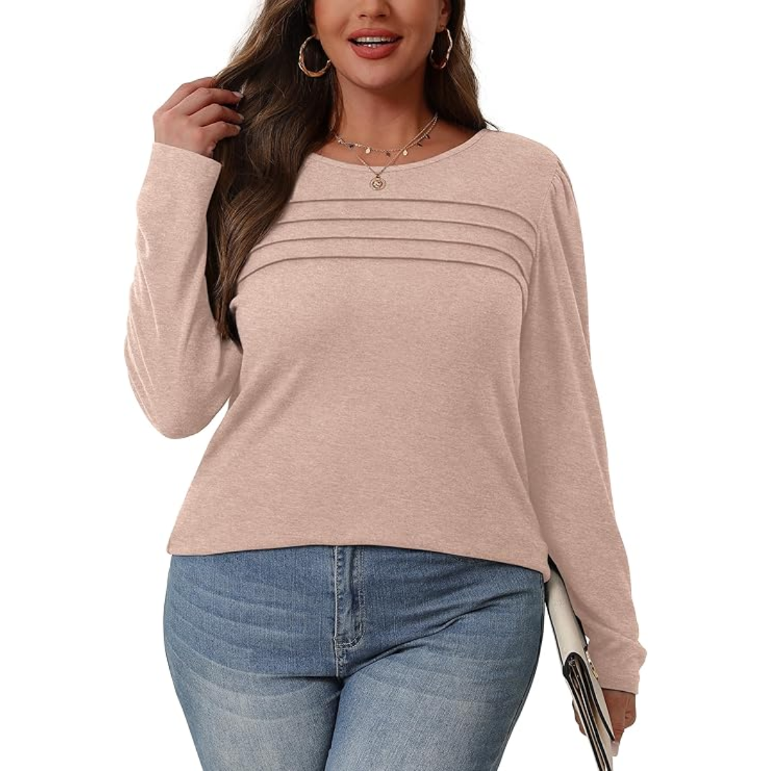 Stylische Langarm Plissee Tunika – Sarah