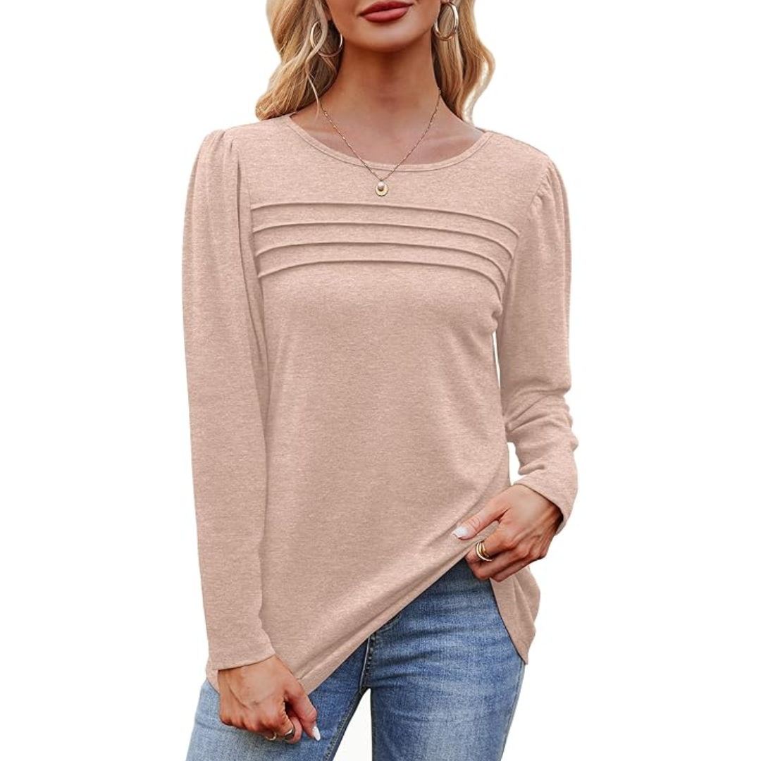 Stylische Langarm Plissee Tunika – Sarah